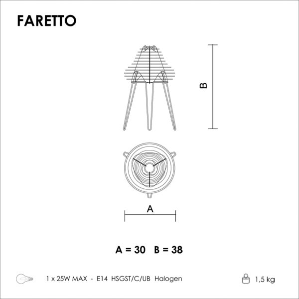 Faretto table Technical