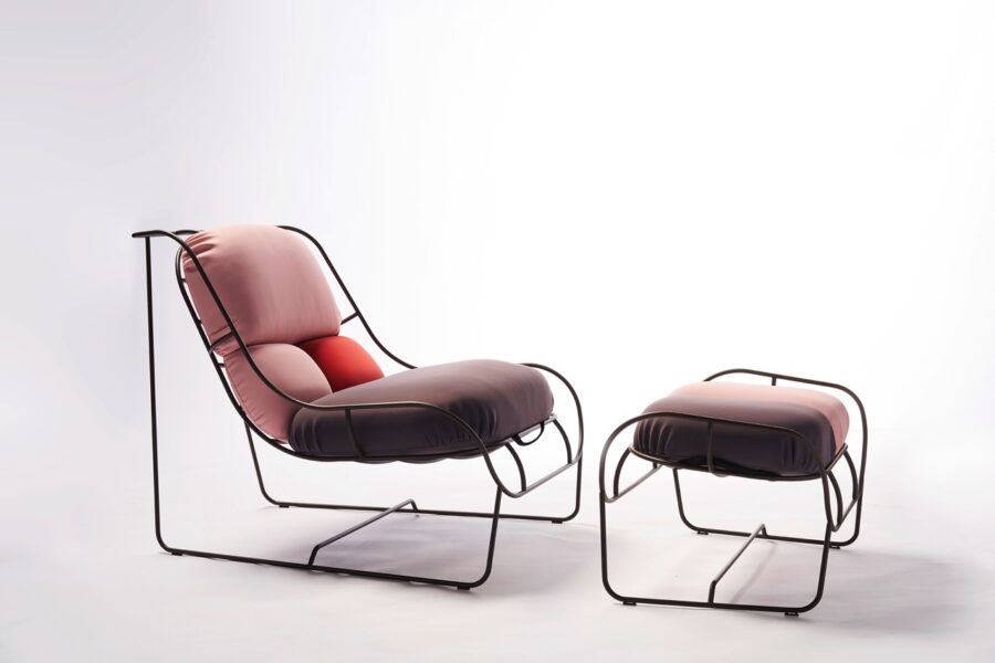 Nigel Coates Plasma armchair and footrest Centro Studi Poltronova 01 S