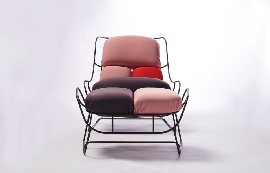 Nigel Coates Plasma armchair and footrest Centro Studi Poltronova 03 S